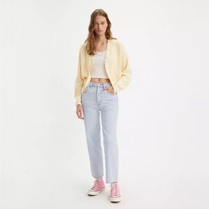 Levi's Women's Ribcage Straight Ankle Jeans Size 26 Blue Light Wash